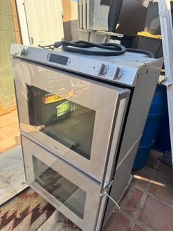 Stain less steel double door oven