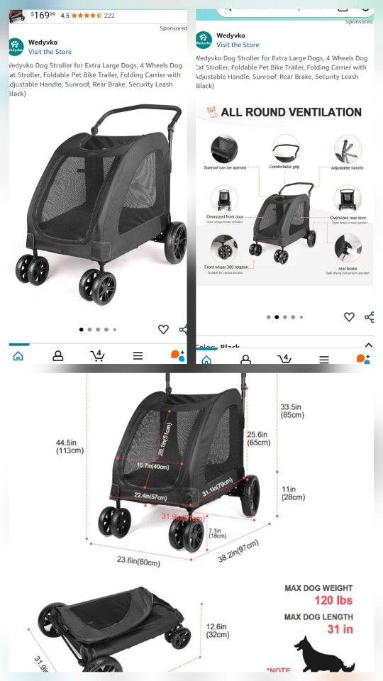 Dog Stroller Wagon Extra Large