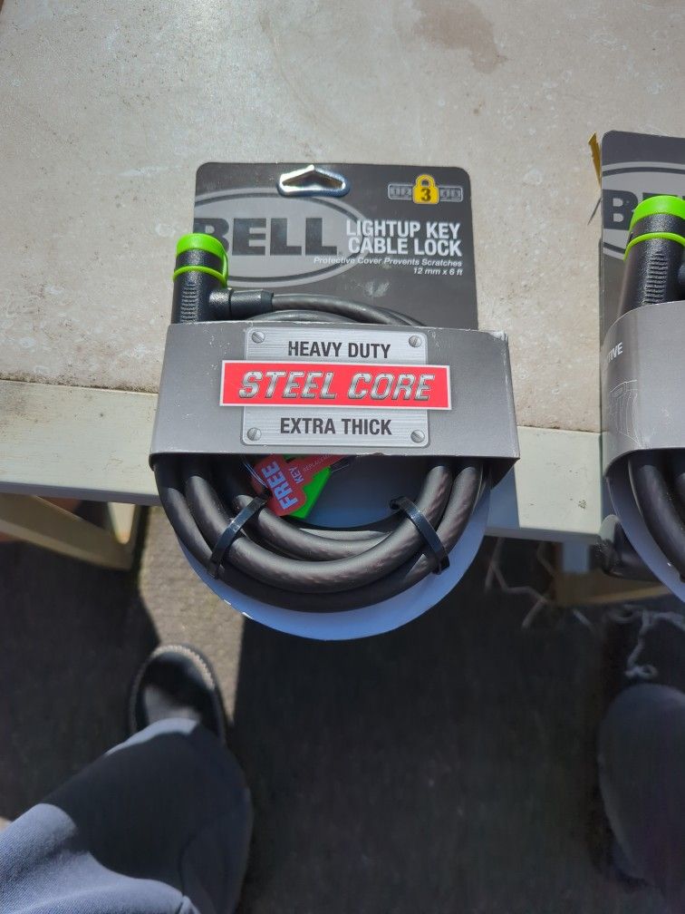 Brand New. Bell Light Up Key Cable Lock