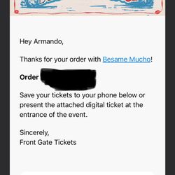 2 Bésame Mucho Boletos GA 