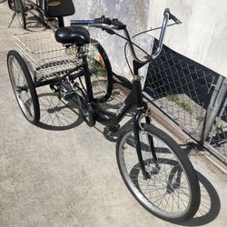 Ridgeyard 7 Speed 24 Inch 3 Wheel Adult Tricycle Bike Cycling Pedal Cruiser Bicycles Folding Basket