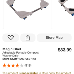 Portable Washer / Mini Fridge Dolly – Adjustable Rolling Base