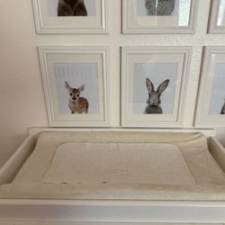 Changing table topper and pad with covers and mats 