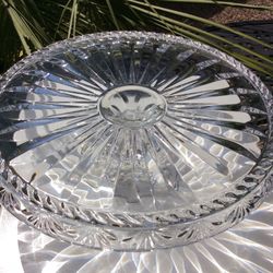 Lead Cut Crystal Footed Cake Plate