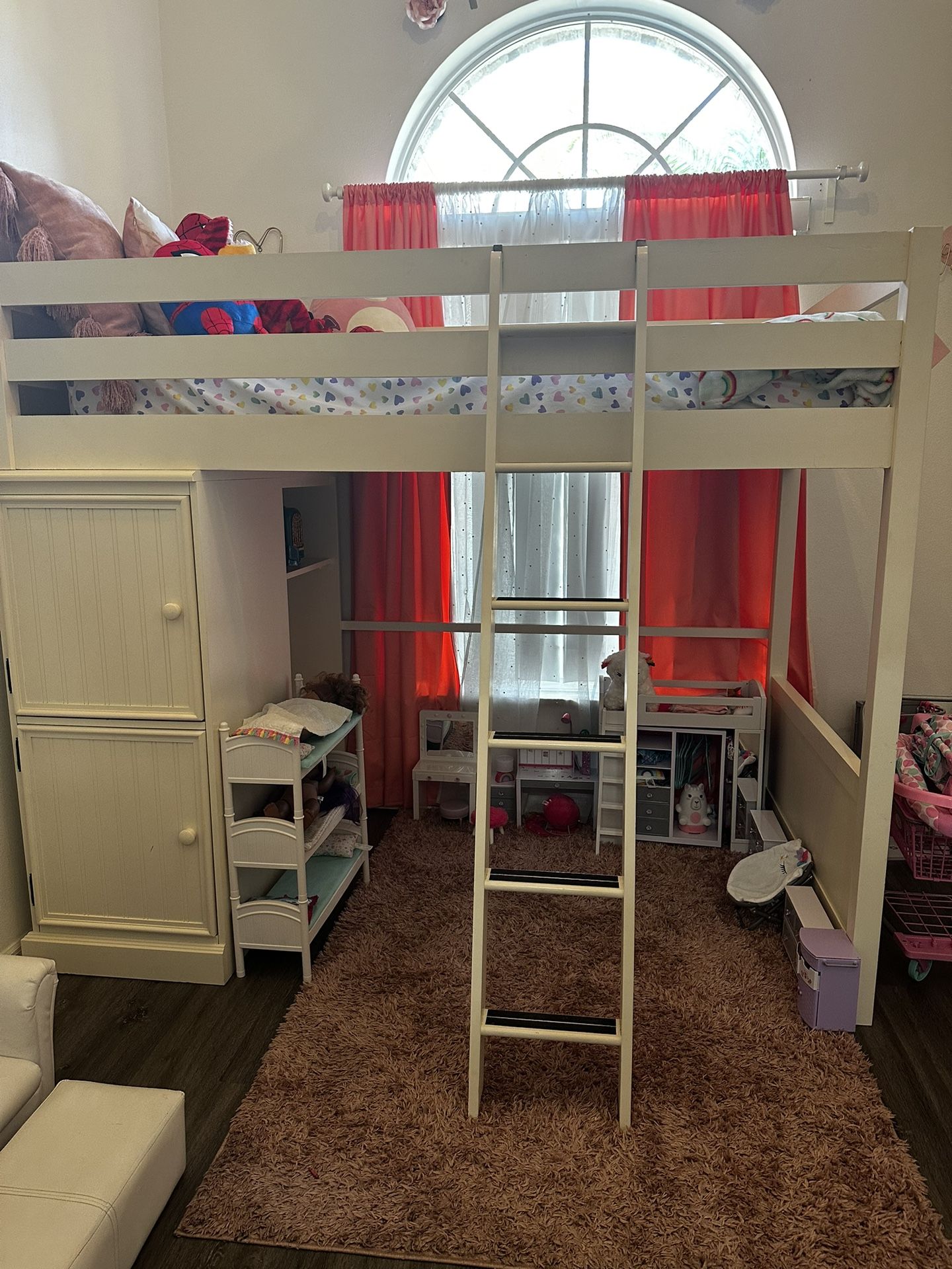 TWIN LOFT BED WITH STORAGE