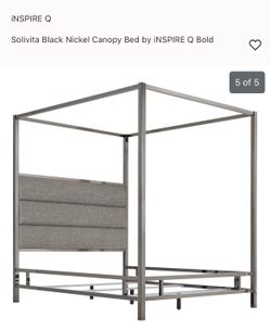 Solivita Black Nickel Canopy Bed Frame (unassembled)
