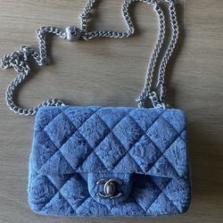 Chanel Blue Denim Crossbody Adjustable 