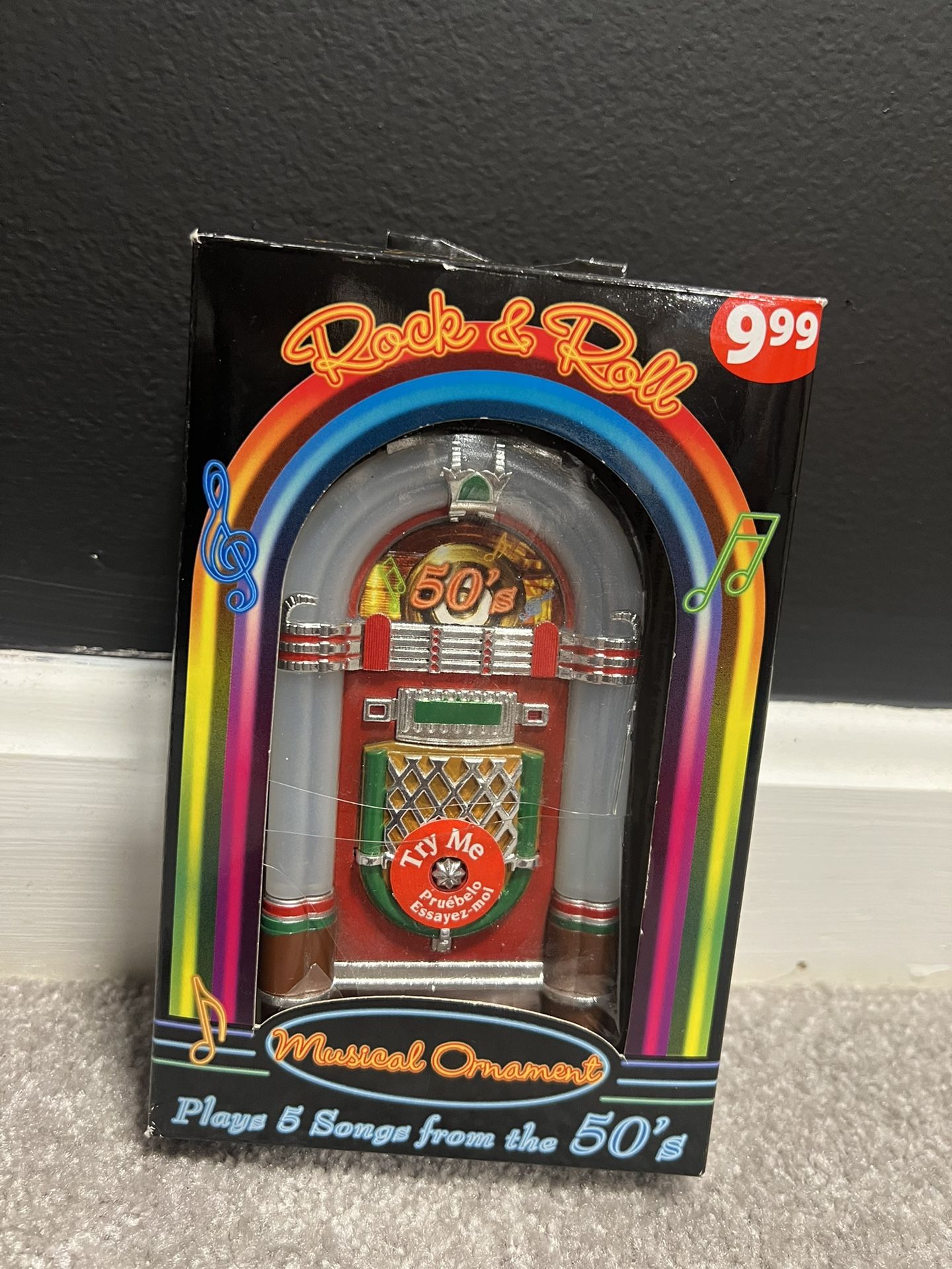 New Old Stock 50's / 1950's Decade ROCK & ROLL MUSICAL ORNAMENT Plays 5 Songs