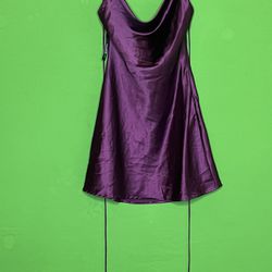 Plum Satin Evening Gown