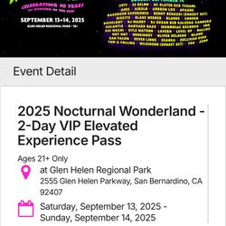 Save 50$ On Nocturnal VIP 2 Day Ticket