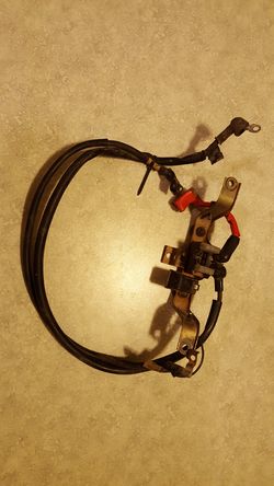 Used YFZ 450 battery cables, bracket, and starter solenoid for sale