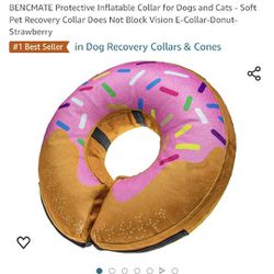 BENCMATE Protective Inflatable Collar for Dogs and Cats - Soft Pet Recovery Collar Does Not Block Vision E-Collar-Donut-