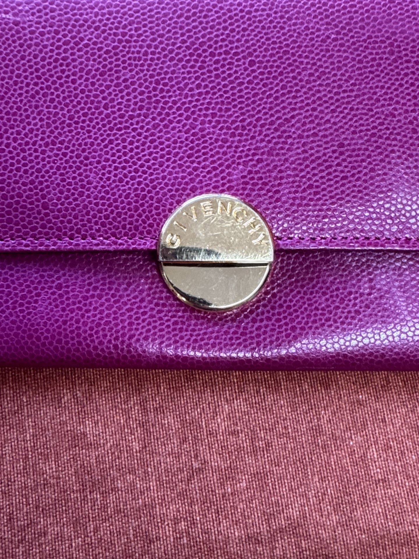 Authentic Givenchy Pink Leather Flap Wallet 