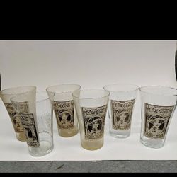 Drink Coca Cola The Archives Reproduction Flair Glasses-Lot of 6