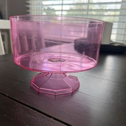 Clear pink Plastic Dish 