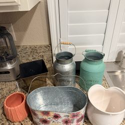 Planter/Pots Variety With Artificial Greenery 