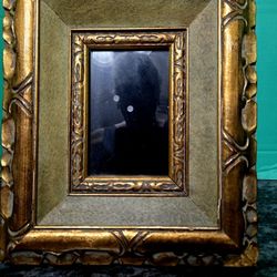 1980s Hollywood Regency Gold Wooden Frame Fits 4.5"×6" Painting or Photo