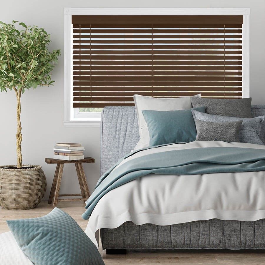 2" Premium Faux Wood Blinds, Cherry texturized