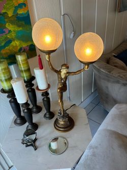 Classic art deco piece is the Design Toscano Dancer of Kapathurl Lamp… $80