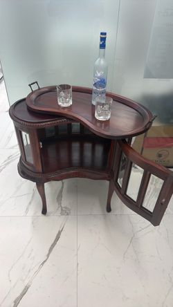 Kidney Shaped Antique Liquor Bar