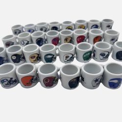 Vtg NFL Teams Mini Miniature Ceramic Coffee Mugs Team Logo Cups