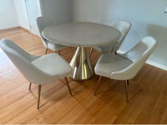 West Elm dining table & chairs - mid century