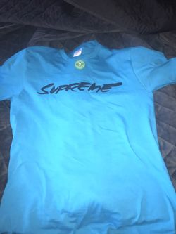 Supreme Futura Logo Tee Bright Blue
