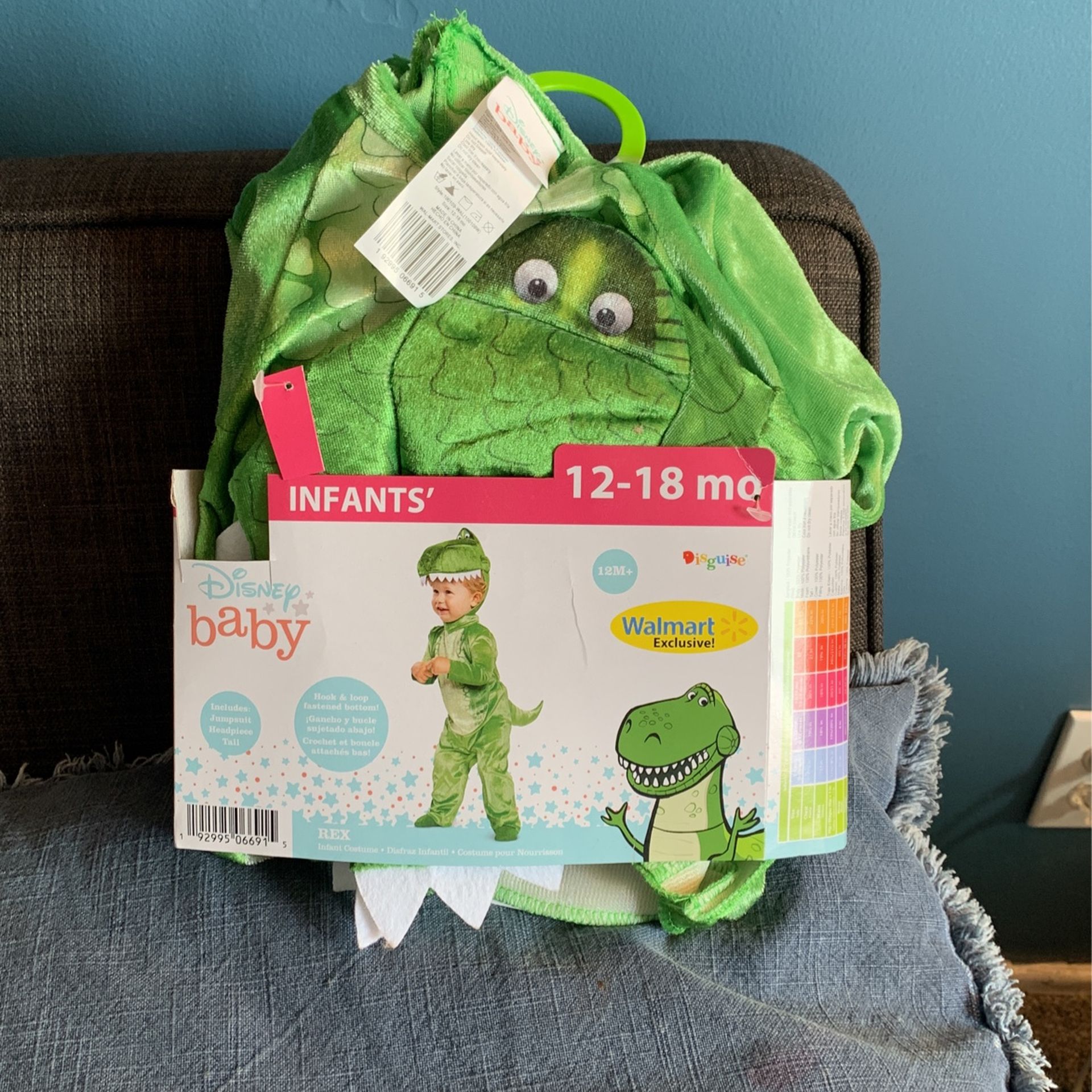 TOY STORY REX DINOSAUR BABY INFANT SIZE 12-18 MONTHS HALLOWEEN COSTUME