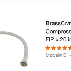 BrassCraft 3/8 in. Compression x 1/2 in. FIP x 20 in. Braided...