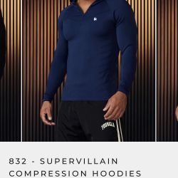 YoungLa Supervillain Compression Hoodie Navy Sz M