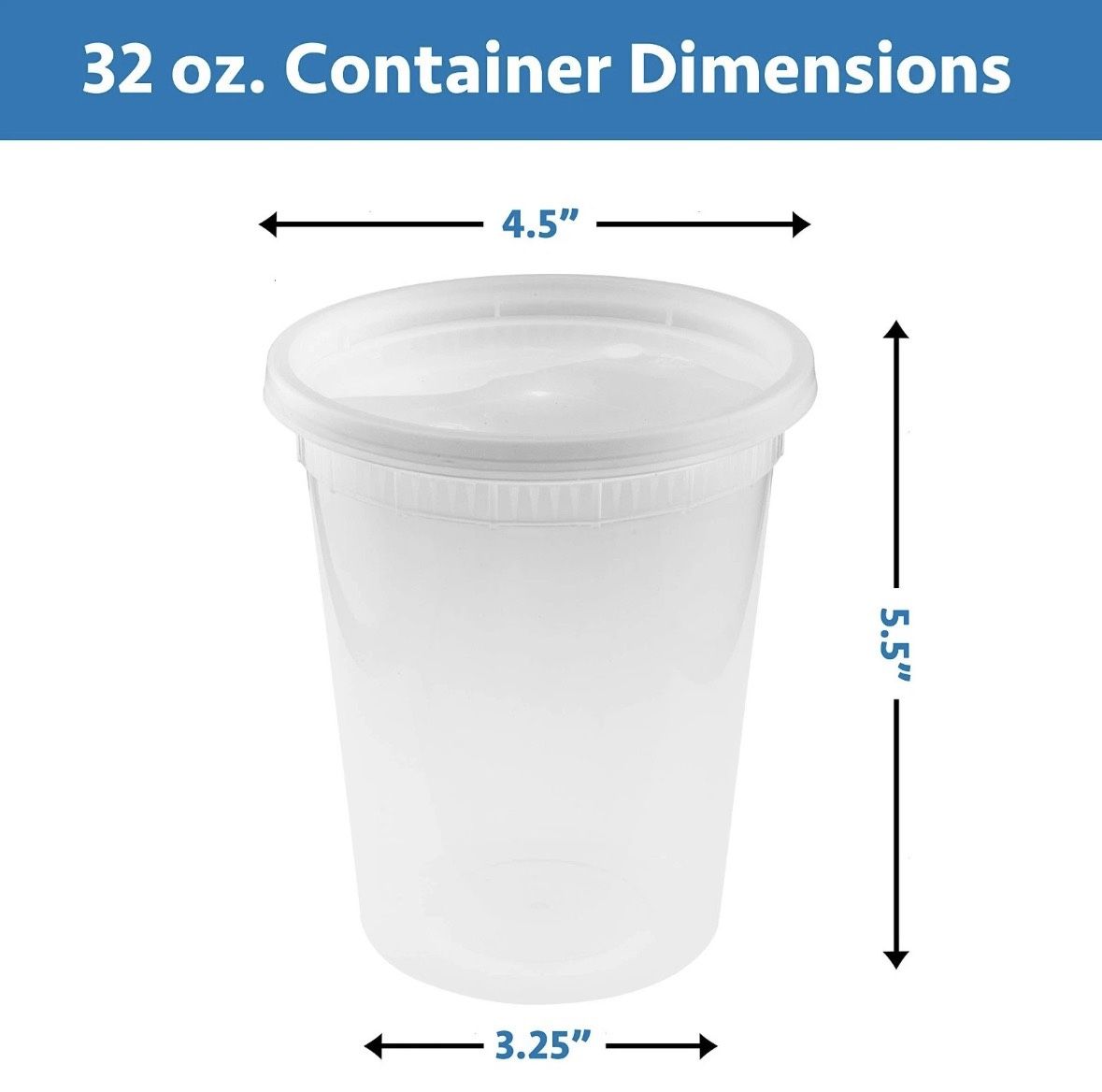 240 Count Per Carton - 32oz PLASTIC FOOD/SOUP CONTAINER  WITH LID