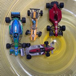 Vintage Formula One toy race cars