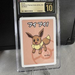 CGC Pristine 10 Eevee 2019 JPN Old Maid Pokémon Playing Card 🔥 Gold Label 