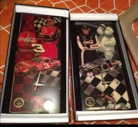 Dale Earnhardt Coca-Cola NASCAR Collector Clocks Set of 2