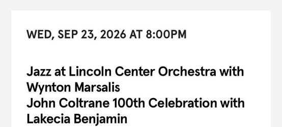 Two tickets Wynton Marsalis