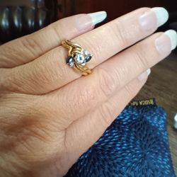 Diamonds And Sapphires - Wedding Ring Set