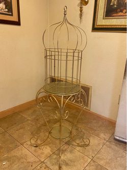 Decorative bird cage plant stand