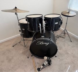 $250 cash Huntington complete drum set cymbals stand pedal throne good cond in Upland 91784