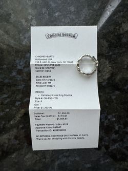 Chrome Hearts Double Cross Ring Size 9