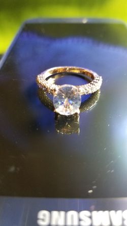 Women's wedding engagement promises ring Oval cut Rose gold ring size 8.0