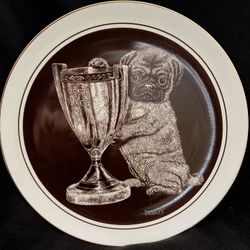 PUG “TOP DOG” Plate #0098 By DROGUETT~Ltd Edit 1981 “PUPPY’S WORLD”