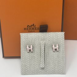 Authentic Hermes Mini Pop H Earrings