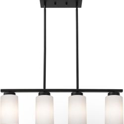 4-Lights Island Lighting with Opal White Glass Shades