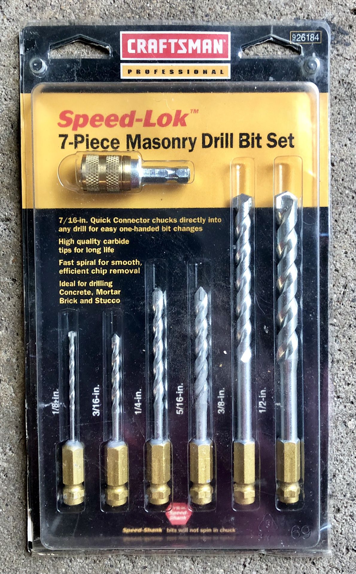 Craftsman Speed - Lok Masonry drill Bit Set (7 Pieces) (Amazon selling for $14.99)