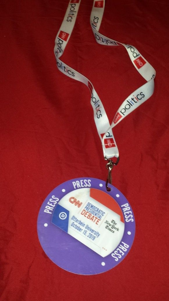 2019 CNN Presidential Debate Press Pass.