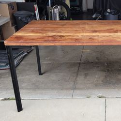 Rustic/Industrial Dining Table (wood top / Iron Legs)