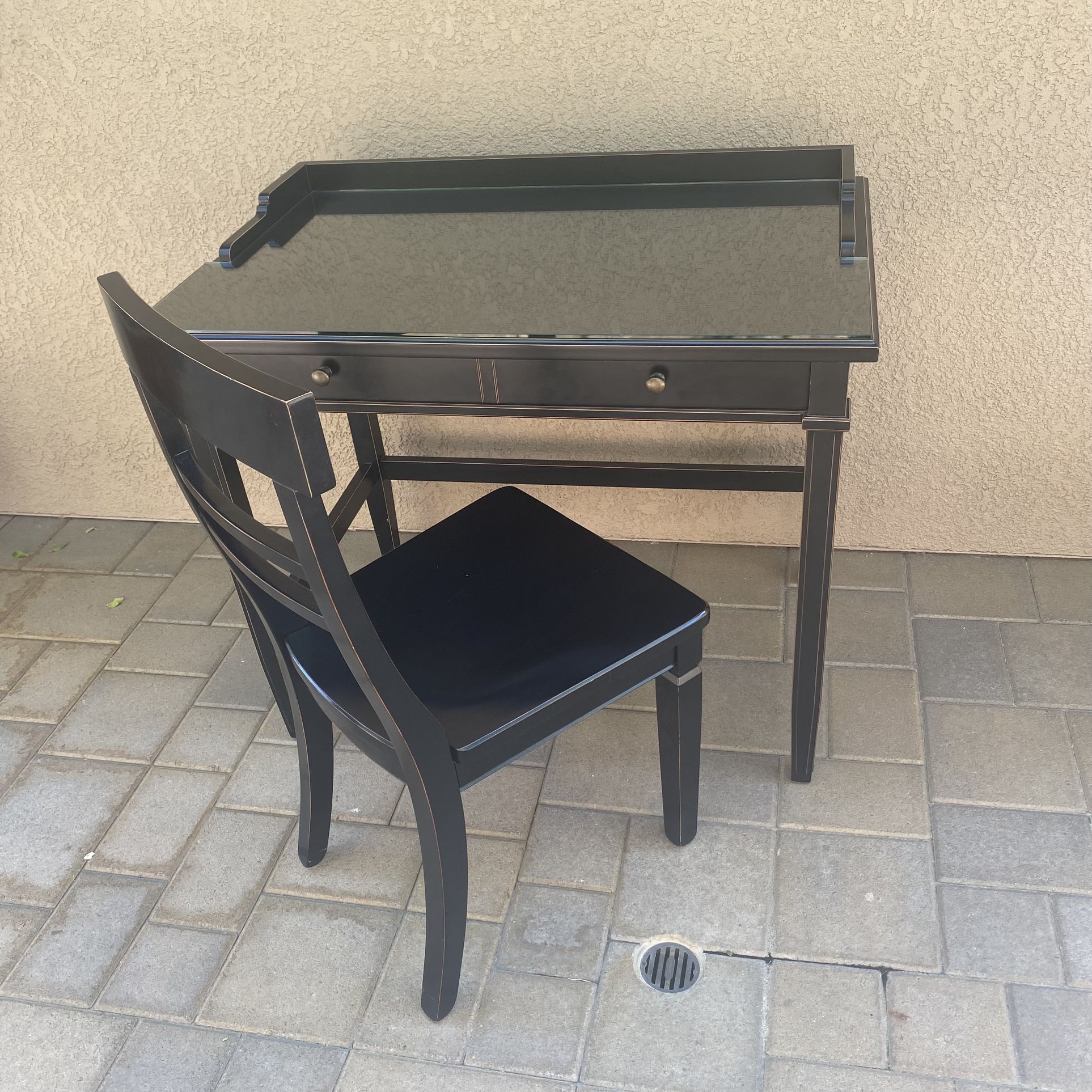 Black Wooden Crate and Barrel and Chair