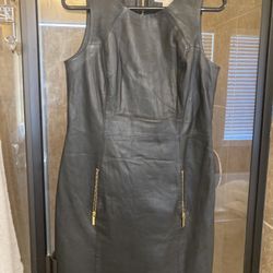 Michael Kors Leather Dress With Pockets Sz 6