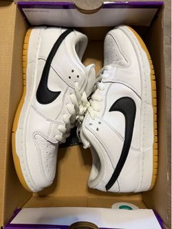 Nike sb dunk low white gum size 10