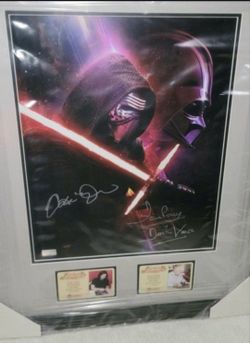 STAR WARS KYLO REN ADAM DRIVER AND DARTH VADER DAVID PROWSE 11X14 AUTOGRAPHED SIGNED FRAMED PHOTO WITH COA CELEBRITY AUTHENTICS